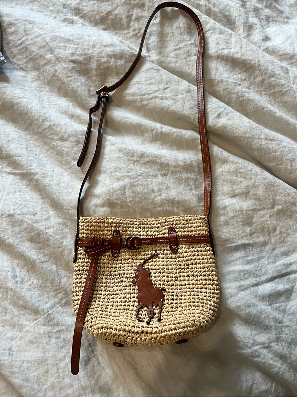 Polo Ralph Lauren raffia shoulder bag
